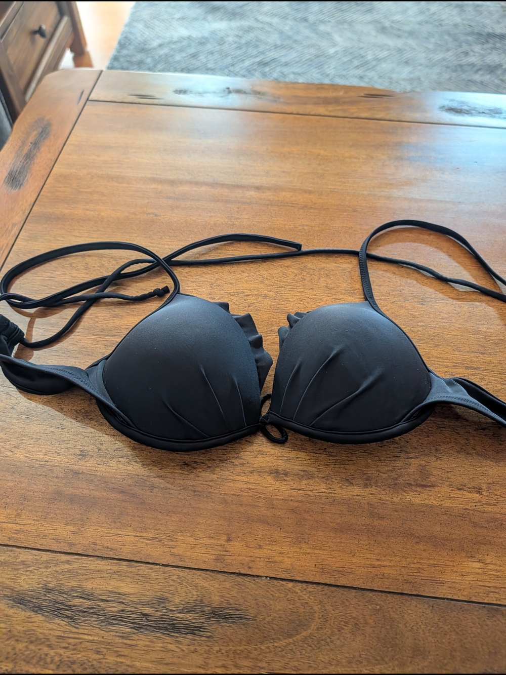 Victoria's Secret Black Push-Up Halter Bikini Top